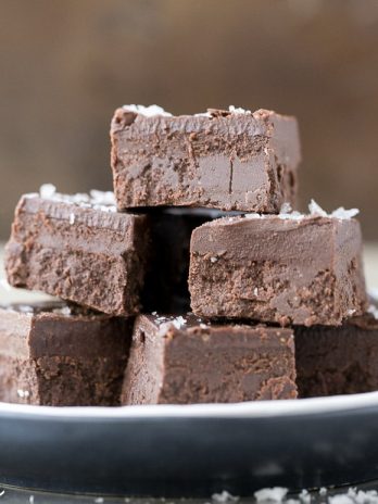 This Chocolate Fudge is incredibly smooth, rich and chocolatey. It's made with only four wholesome ingredients, there's no cooking required, and it's Paleo + vegan! It's the perfect holiday treat.