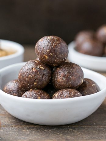 These Chocolate Peanut Butter Energy Bites have just 5 ingredients and are sweetened with dates! These easy energy bites come together in only 10 minutes and they're gluten-free, refined sugar free + vegan.