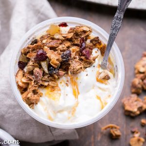 Orange Ginger Grain-Free Granola is crunchy, flavorful, and incredibly delicious - you definitely won't miss the oats! This gluten-free, Paleo and vegan granola makes the perfect breakfast or snack.