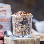 This Quinoa Granola is a nutty, crunchy breakfast or snack option that's packed with whole grains and protein. This maple-sweetened granola is gluten-free and vegan, with cinnamon and dried cranberries for flavor! The quinoa bakes up into delicious clusters.