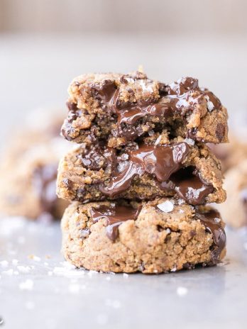 These Coconut Flour Chocolate Chip Cookies are ready in just 20 minutes and they are SO gooey, thick, and delicious. These easy cookies are Paleo, vegan, and nut-free.