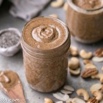 This Super Seed Nut Butter is made with a variety of nuts and seeds, creating a smooth and creamy spread that's super flavorful and loaded with nutrients. This delicious homemade nut + seed butter comes together quickly in a blender or food processor.