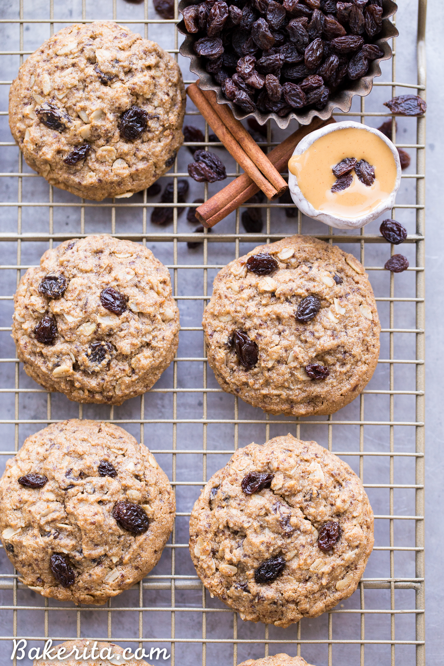 These Peanut Butter Oatmeal Raisin Cookies are the best oatmeal raisin cookies I've ever had! They're incredibly soft and chewy, with crispy edges and MAJOR peanut butter flavor. You won't believe they're gluten-free, refined sugar-free and vegan.