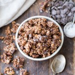This Chunky Chocolate Grain-Free Granola is an easy and delicious breakfast or it can be eaten by the handful as a fueling snack. You certainly won't miss the grains in this gluten-free, refined sugar-free, and paleo granola.