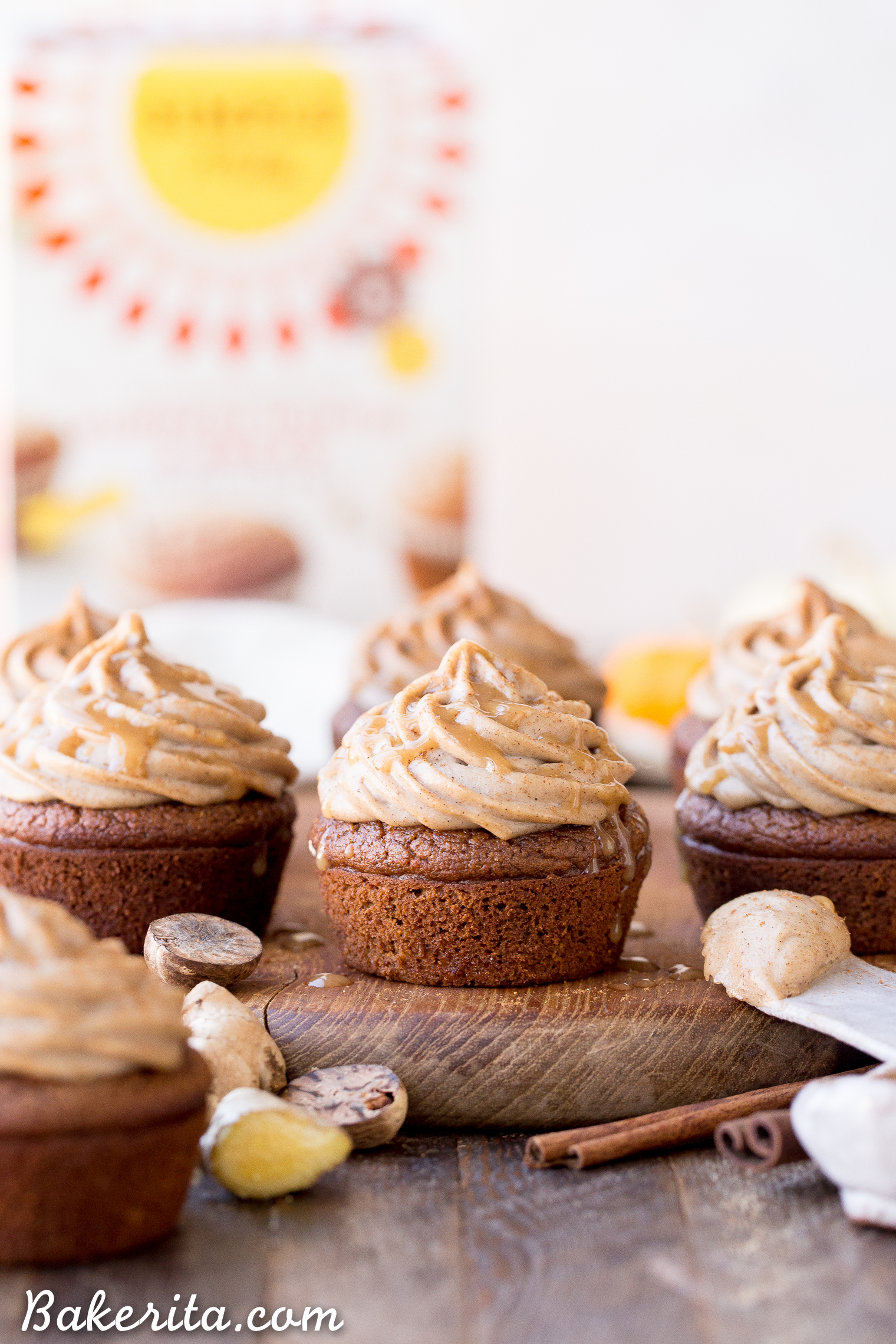 These Pumpkin Chai Cupcakes are soft, moist and bursting with warm chai spices and pumpkin flavor. They're topped with an irresistible cashew-based chai frosting that you'd never guess is paleo + vegan.