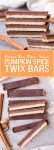 These Pumpkin Spice Twix Bars are a warm, pumpkin-spiced twist on a classic candy favorite! These copycat homemade Twix Bars are gluten-free, paleo, and vegan, and the bold pumpkin spice flavors take them out of this world.