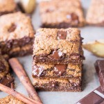 These Chocolate Chunk Gingerbread Blondies are chewy, chocolatey, and full of warm gingerbread spices. You can get the batter ready for these easy, gluten-free, paleo, and vegan blondies in about 10 minutes. They're perfect for the holidays, or any time of year when you're craving a gingerbread treat.