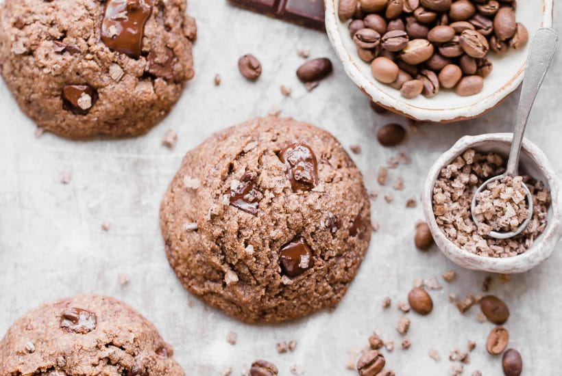 Calling all coffee lovers! These Mocha Chocolate Chip Cookies are irresistibly good, with the flavor of espresso shining through and dark chocolate chunks in every bite. You wouldn't guess that they're gluten-free, paleo and vegan.