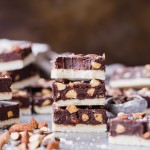 These Mocha Almond Fudge Bars are incredibly rich and delicious, with a chocolate-coffee fudge studded with crunchy almonds, all sitting on top of a simple shortbread crust. These gluten-free, paleo and vegan fudge bars are irresistible!