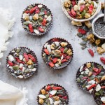 These Superfood Cacao Fudge Bites are creamy, so rich in cacao flavor, and topped with all sorts of delicious superfoods, like cashews, goji berries, chia seeds, and more. They'll satisfy your candy craving and they're gluten-free, paleo, and vegan!