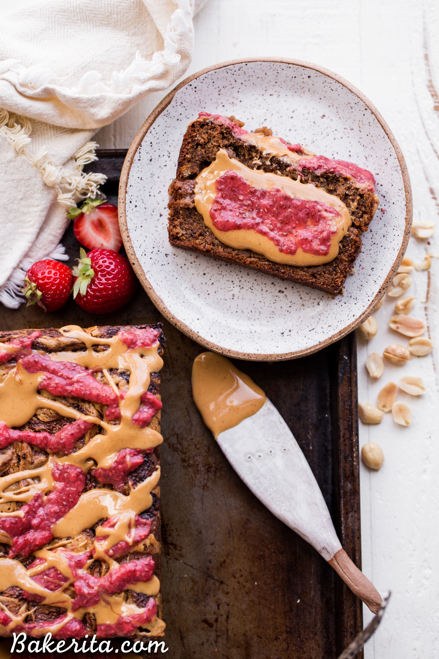 Peanut Butter Jelly Banana Bread Gluten Free Vegan Bakerita