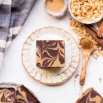 These Chocolate Pumpkin Spice Crispy Bars have a pumpkin spice rice crispy base, topped with a layer of dark chocolate and a pumpkin spice swirl. These bars are easy to make, beautiful, delicious, and gluten-free + vegan!