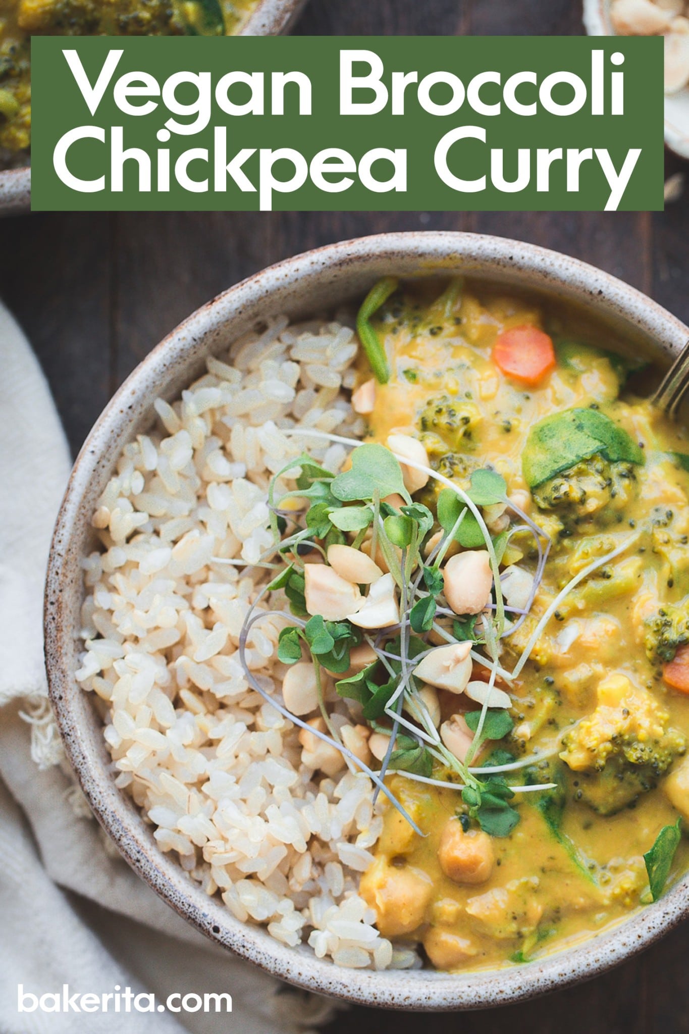 Vegan Broccoli Chickpea Curry • Bakerita