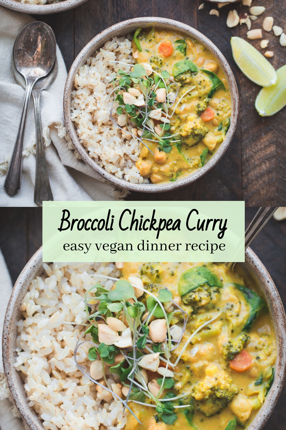 Vegan Broccoli Chickpea Curry • Bakerita