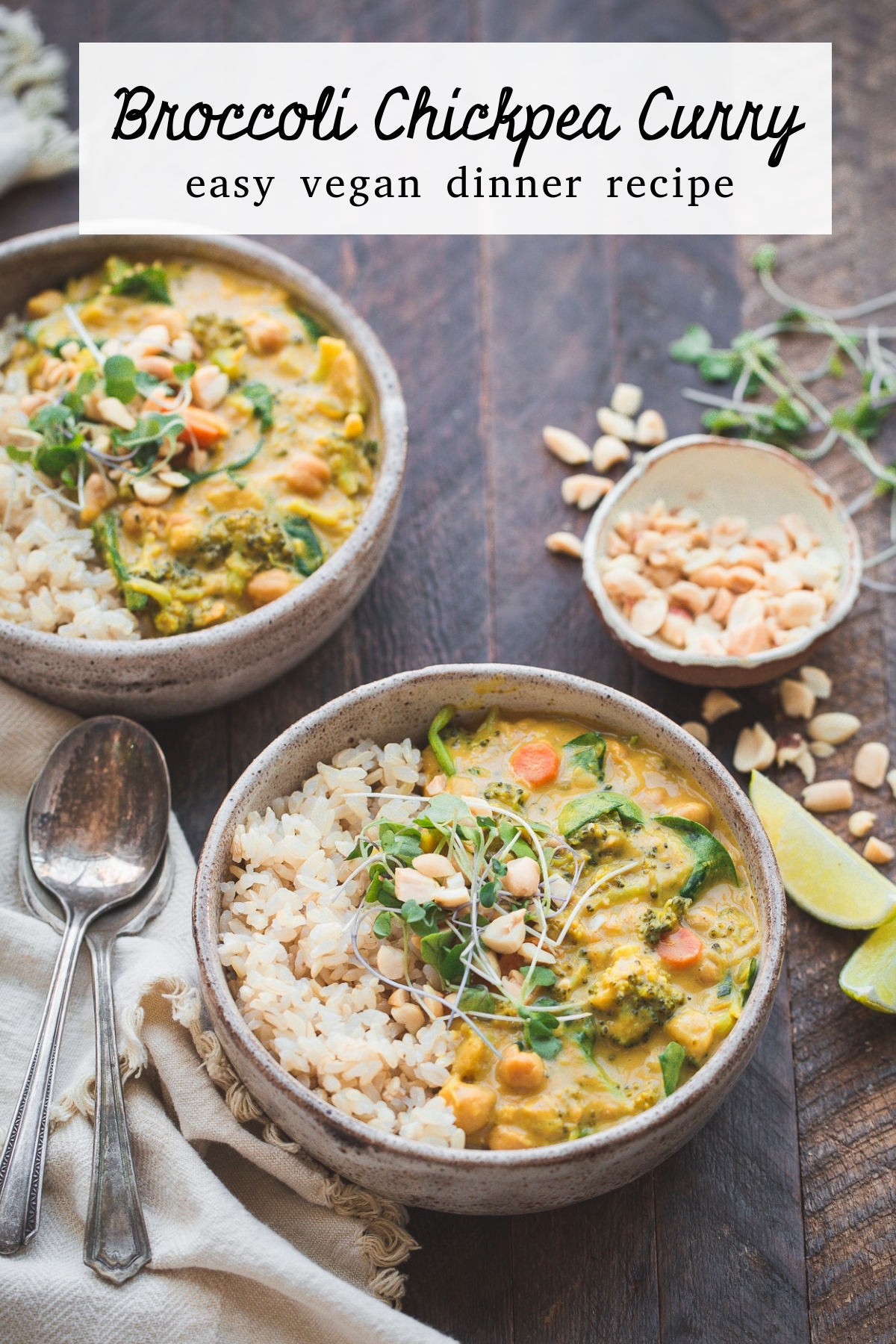 Vegan Broccoli Chickpea Curry • Bakerita