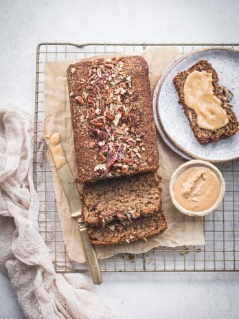 A slice of this gluten-free and vegan Cinnamon Swirl Banana Bread makes the perfect easy breakfast, snack, or even dessert! This soft and sweet loaf is especially delicious when slathered with some vegan butter or nut butter.
