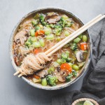 Make this easy Gluten-Free & Vegan Vegetable Noodle Miso Soup for dinner tonight! It's simple to make in under 30 minutes and irresistibly delicious. You can customize the soup with whatever vegetables you have on hand.