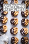 Made with grain-free pretzels and dunk in dark chocolate, these Grain-Free Peanut Butter Pretzel Bites are the perfect easy snack or dessert made with just five ingredients!