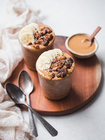 Make breakfast better with this Chocolate Peanut Butter Overnight Oats recipe! Gluten-free, vegan, and made in just 5 minutes, this is an easy make-ahead breakfast you'll make all the time.