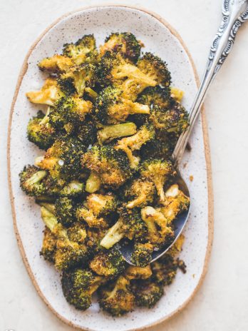 This is the BEST Roasted Broccoli! I make this recipe multiple times a week - it's great on its own as a side dish, or tossed into pasta, a salad, or a bowl. This gluten-free and vegan recipe is made extra delicious with nutritional yeast.