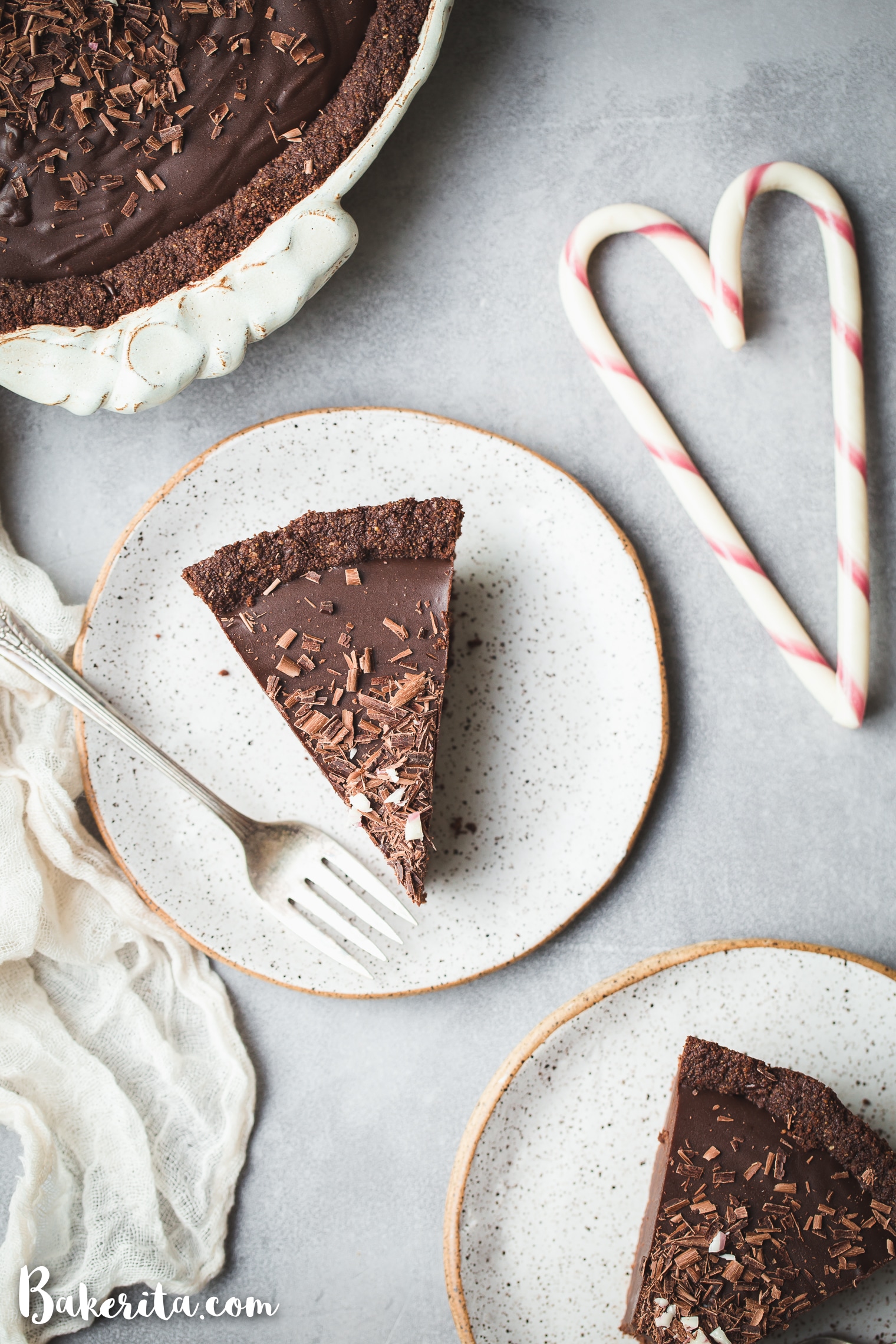 This Gluten-Free Vegan Chocolate Peppermint Pie makes for the best holiday dessert! With just SIX ingredients, it's simple to make and irresistibly delicious.