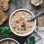 This Vegan Mushroom Wild Rice Soup is cozy, comforting, and so simple to make in under an hour using just one pot! It's the perfect healthy vegan dinner for chilly nights. It's loaded with mushrooms, wild rice, and vegetables.
