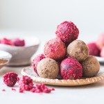 Easy Vegan Chocolate Truffles: made with only FOUR ingredients and they're paleo-friendly with a nut-free option! This simple truffle recipe is the perfect homemade holiday gift.