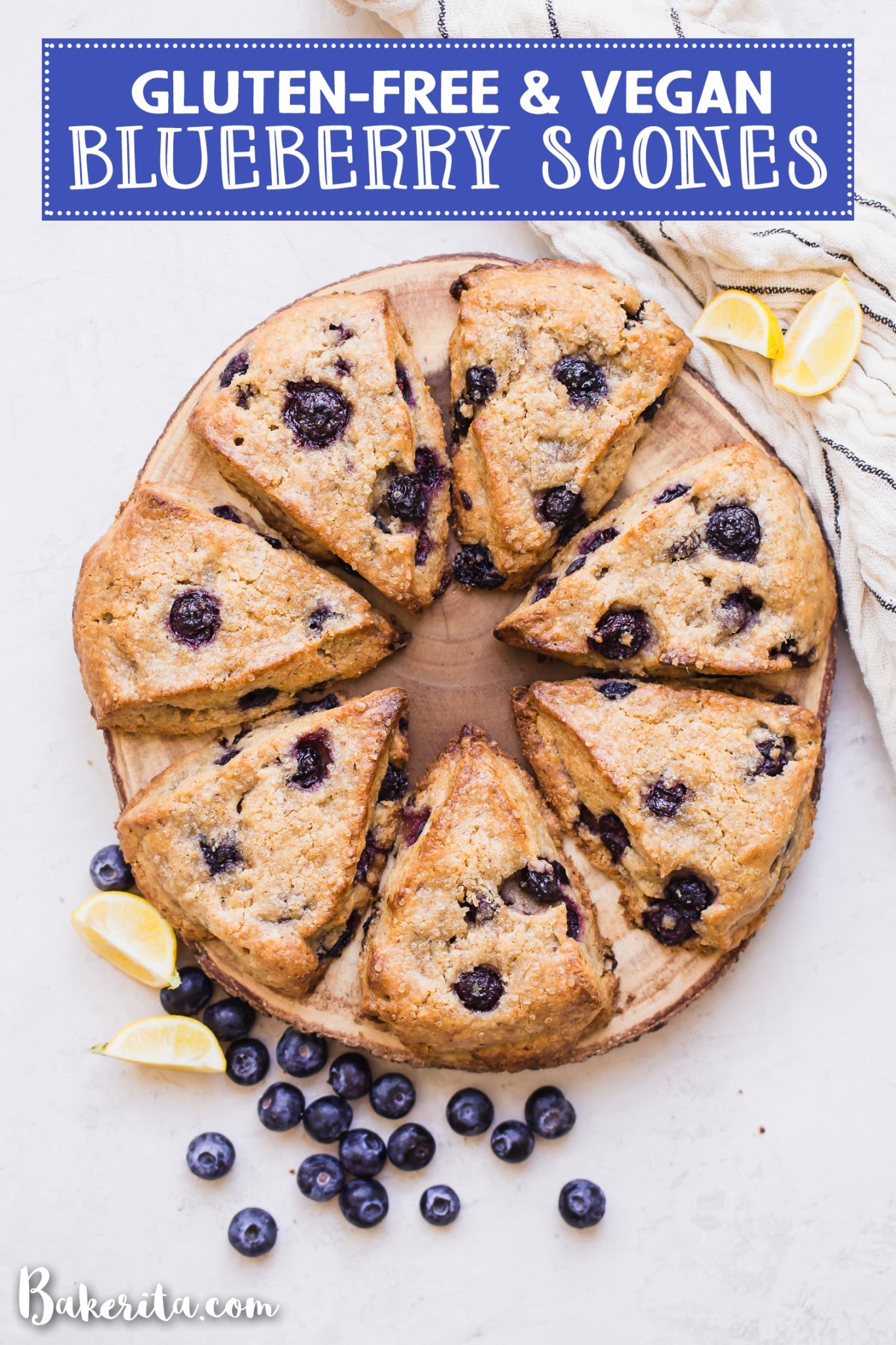 Gluten-Free Vegan Lemon Blueberry Scones are going to become your new favorite breakfast and snack. They have a tender texture with a crispy exterior and are full of bright, lemony flavor. 
