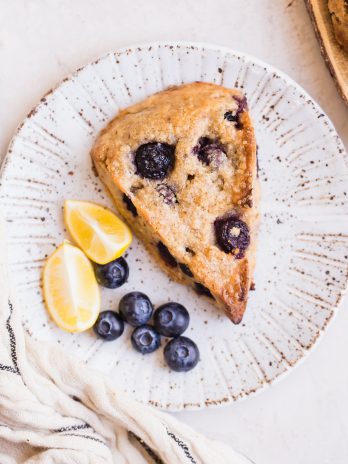 Gluten-Free Vegan Lemon Blueberry Scones are going to become your new favorite breakfast and snack. They have a tender texture with a crispy exterior and are full of bright, lemony flavor. 