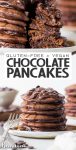 These Gluten-Free Vegan Double Chocolate Pancakes are a deliciously fluffy and decadent breakfast! Made with rolled oats and loaded with chocolate chips.