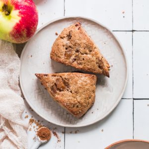 Meet your new fall favorite: these Gluten-Free Vegan Apple Cinnamon Scones are tender, flavorful, and simply irresistible. Made with caramelised apples and toasted pecans, the dough for these simple scones comes together easily.