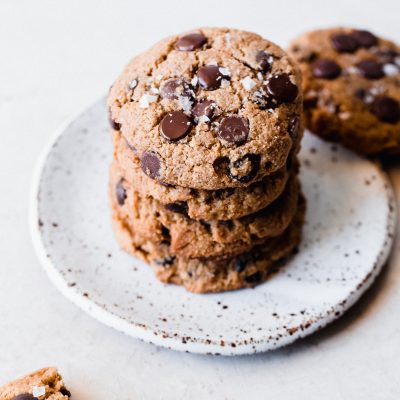 Gluten-Free Sourdough Chocolate Chip Cookies (Dairy-Free + Vegan)